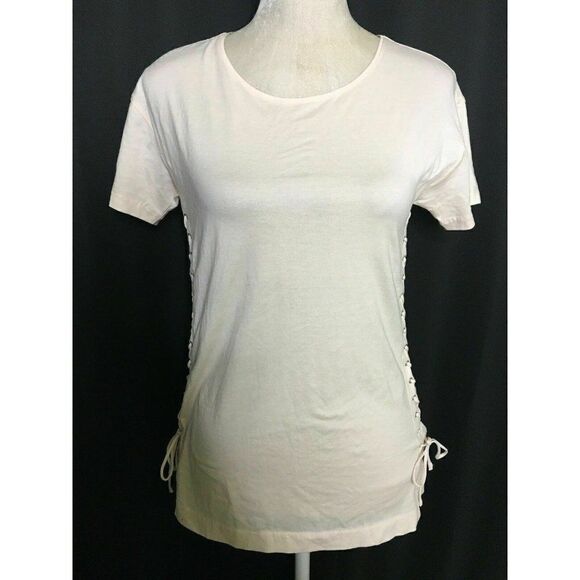 J Crew New Baby Pink Lace Up Short sleeve t shirt - Picture 1 of 7